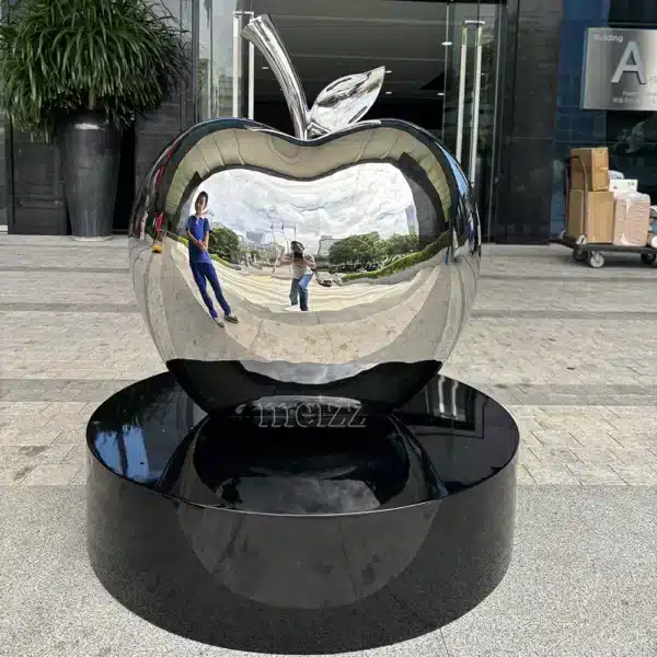 stainless steel apple sculpture stainless steel apple sculpture