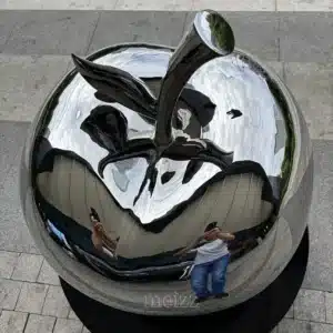 stainless steel apple sculpture
