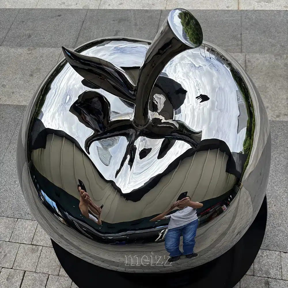 stainless steel apple sculpture stainless steel apple sculpture