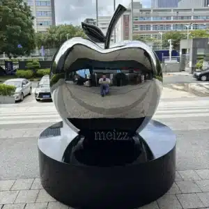 stainless steel apple sculpture