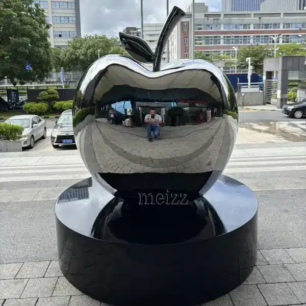 stainless steel apple sculpture stainless steel apple sculpture