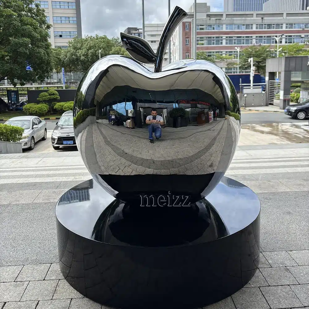 stainless steel apple sculpture stainless steel apple sculpture
