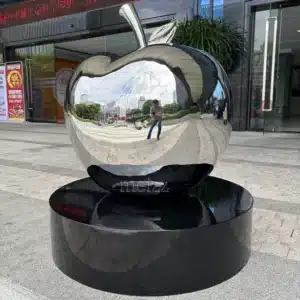 stainless steel apple sculpture