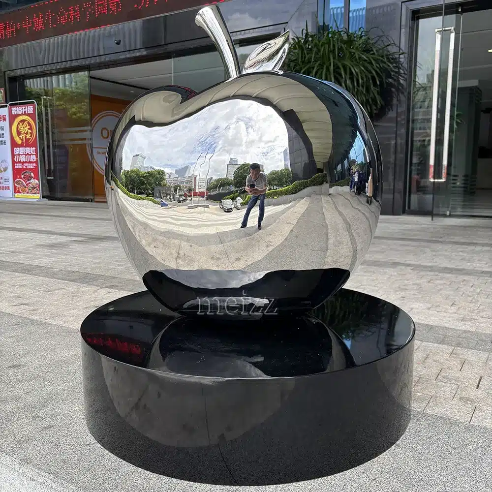stainless steel apple sculpture stainless steel apple sculpture