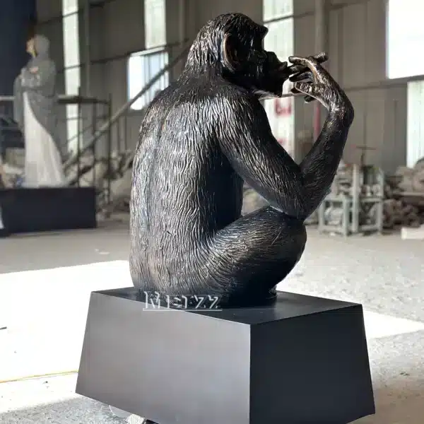 Custom Sitting Gorilla Smoking Cigar Sculpture