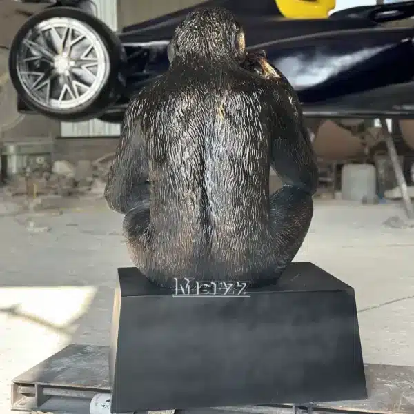 Custom Sitting Gorilla Smoking Cigar Sculpture