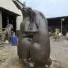 Large Brass Rabbit Statue for the Garden – Embracing Sculpture