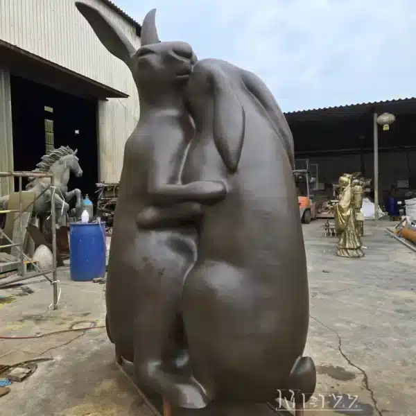 Large brass rabbit statue for the garden (1) Large brass rabbit statue for the garden
