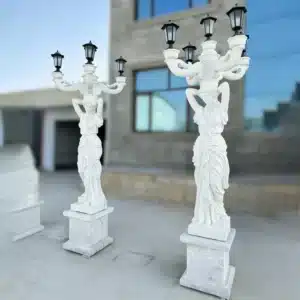 Marble Lady Lamp Statue