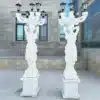 Marble Lady Lamp Statue for Elegant Outdoor Landscaping