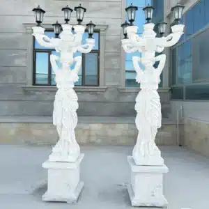 Marble Lady Lamp Statue