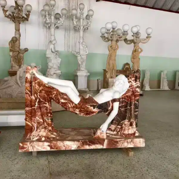 Reclining Lady Marble Statue