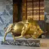 Brass Bull Statue for Sale – Handcrafted Large Brass Bull Sculpture for Luxury Interiors & Commercial Spaces