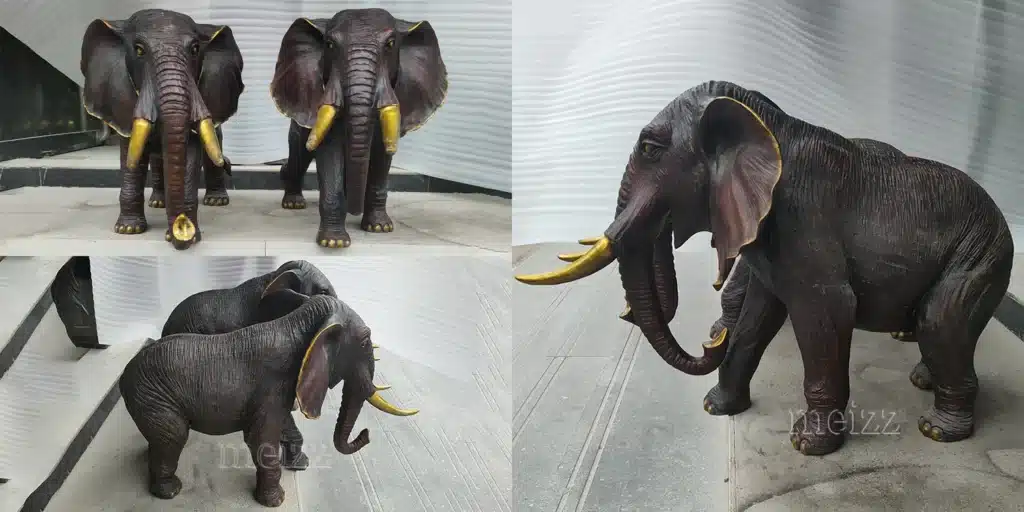 Elephant statues in pair