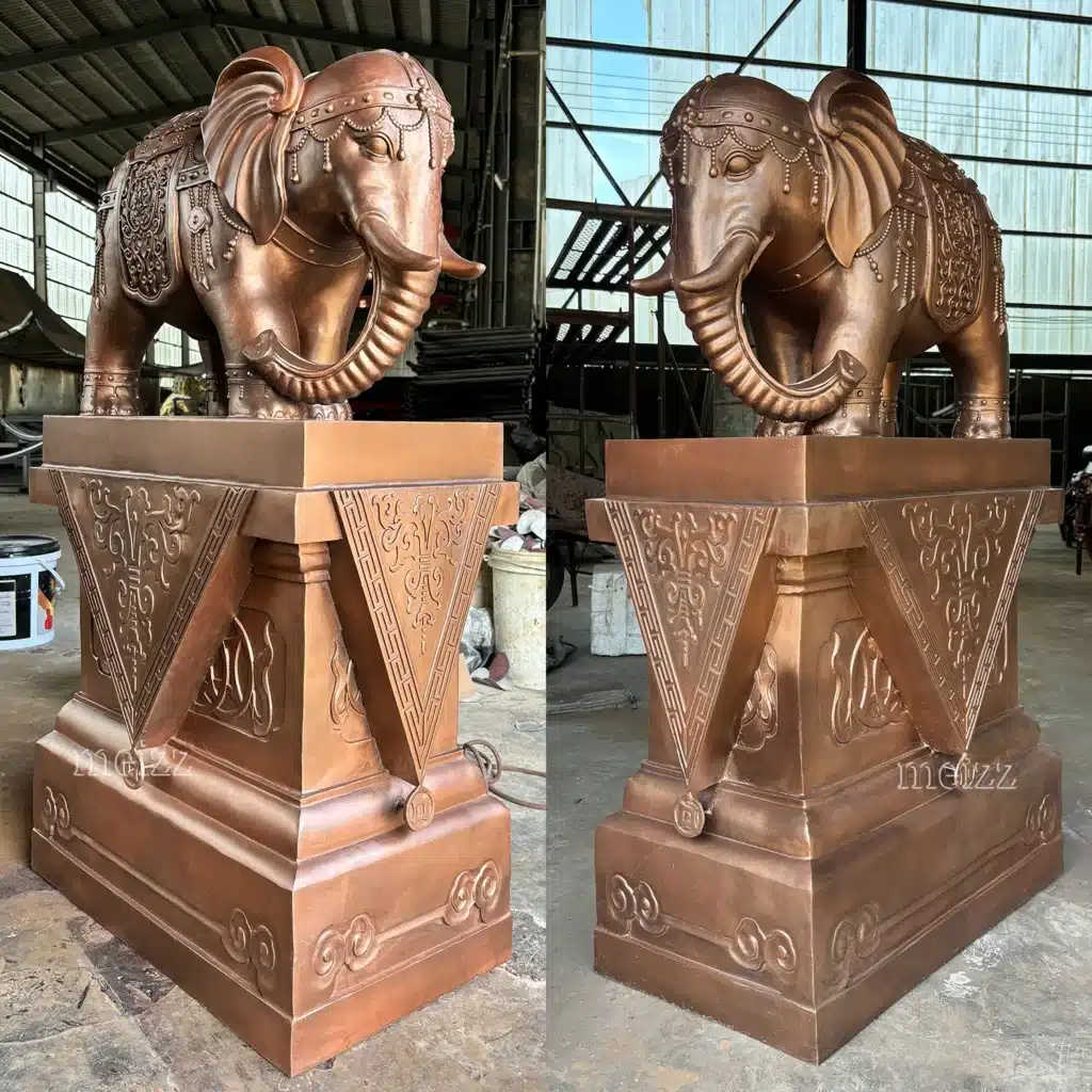 Elephant statues in pair