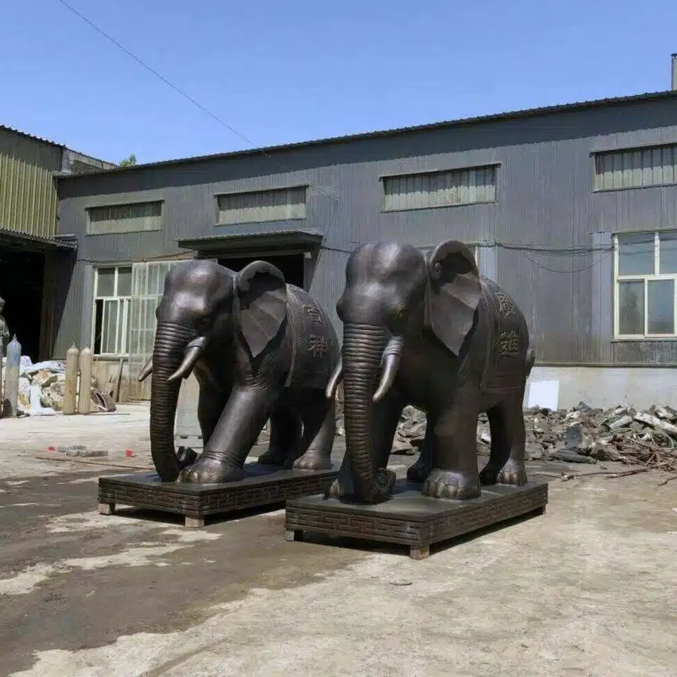 Elephant statues in pair