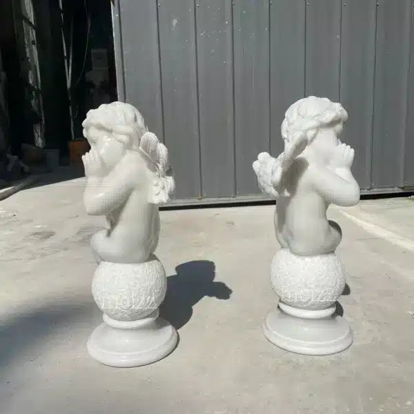 marble cherub statues (2) marble cherub statues