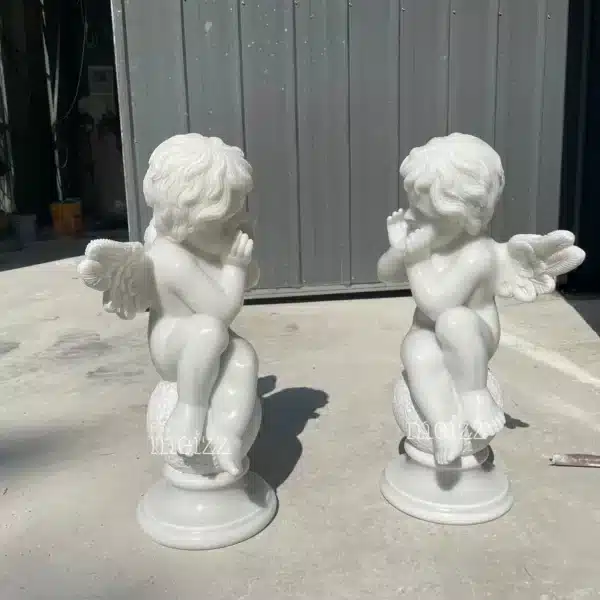 marble cherub statues (4) marble cherub statues
