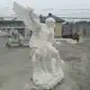 Hand-Carved Saint Michael Archangel Slaying Demon Marble Statue