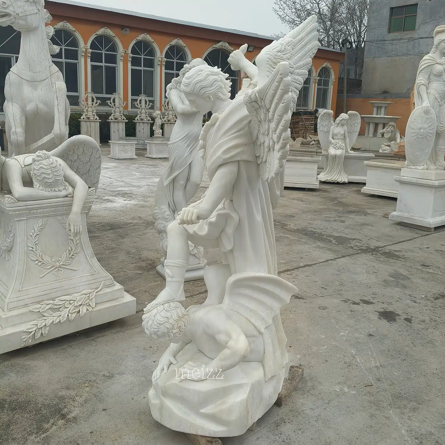 marble st michael statue Saint Michael Archangel Statue