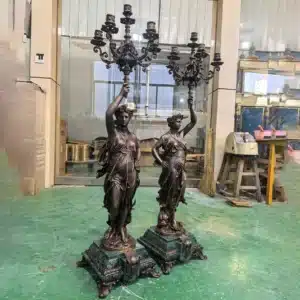 Bronze Greek Goddess Candelabra