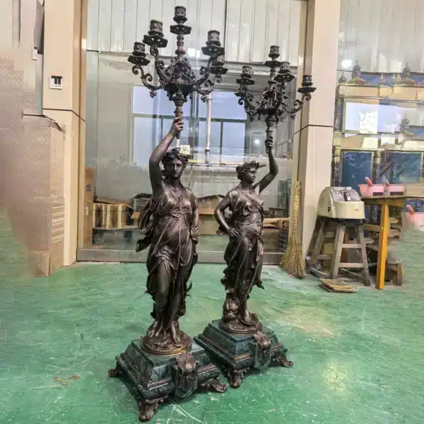Bronze Greek Goddess Candelabra Bronze Greek Goddess Candelabra