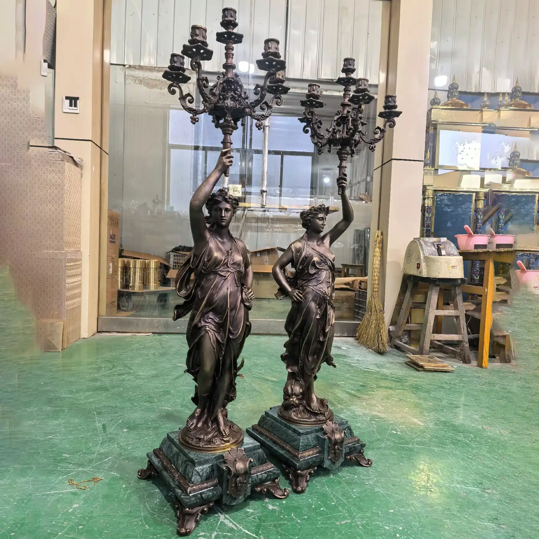 Bronze Greek Goddess Candelabra Bronze Greek Goddess Candelabra