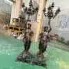 Bronze Greek Goddess Candelabra | Luxury Classical Bronze Candle Holder