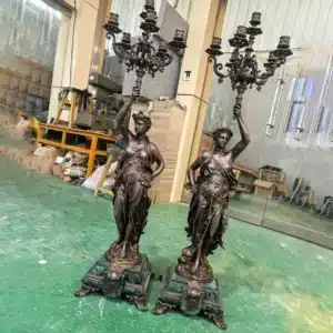 Bronze Greek Goddess Candelabra