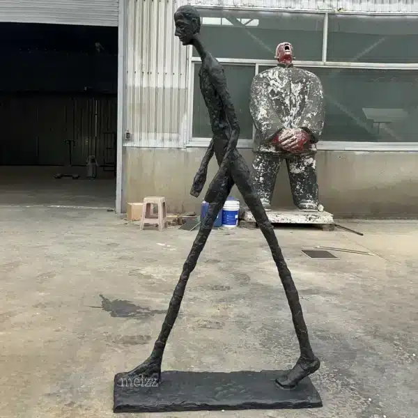 Bronze Walking Man Sculpture