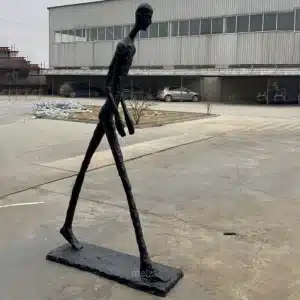 Bronze Walking Man Sculpture