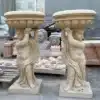 Cherub Garden Planters | Hand-Carved Marble Angel Planter for Elegant Outdoor Spaces