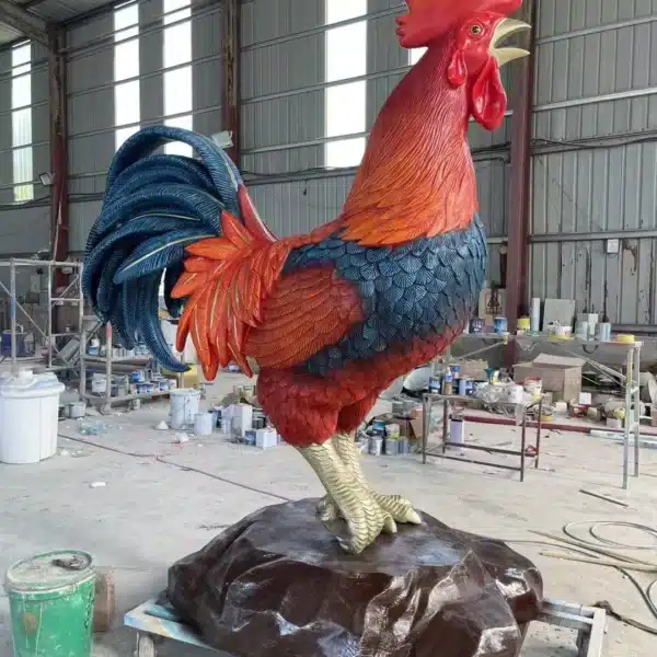 Giant 6 Foot Rooster Statue (1) Giant 6 Foot Rooster Statue