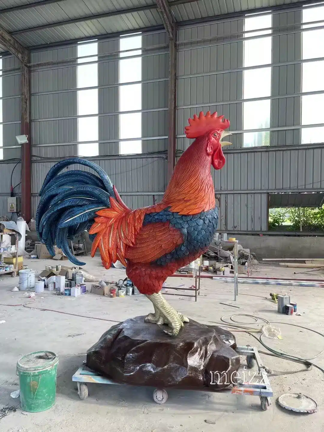 Giant 6 Foot Rooster Statue (4) Giant 6 Foot Rooster Statue