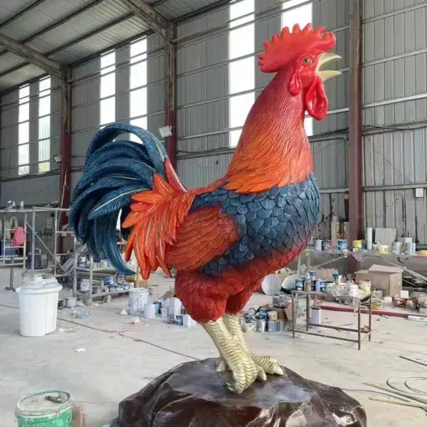 Giant 6 Foot Rooster Statue (5) Giant 6 Foot Rooster Statue