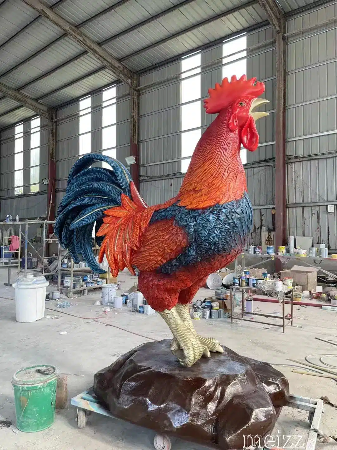 Giant 6 Foot Rooster Statue (5) Giant 6 Foot Rooster Statue
