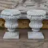 Marble Plant Pot Outdoor | Hand-Carved Natural Marble Garden Planter