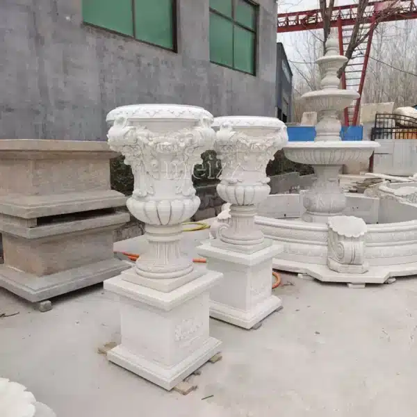 Marble Plant Pot with Stand