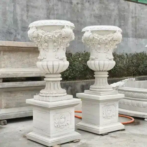 Marble Plant Pot with Stand