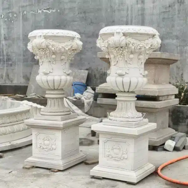 Marble Plant Pot with Stand
