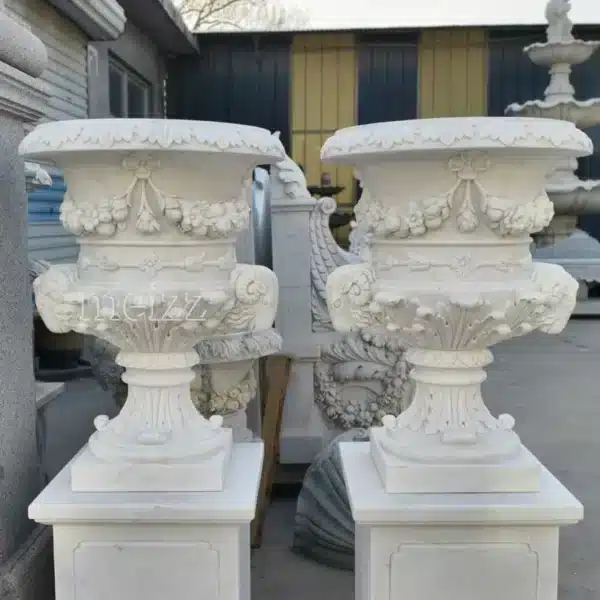 Marble Plant Pot with Stand (6) Marble Plant Pot with Stand