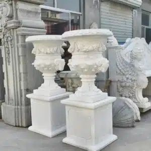 Marble Plant Pot with Stand