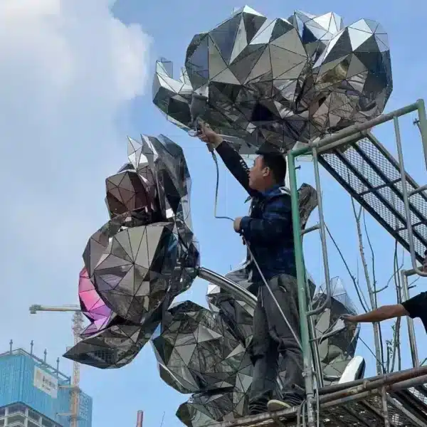 Metal Flower Sculptures for Sale (2) Metal Flower Sculptures for Sale