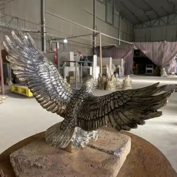 Metal Flying Eagle Sculpture