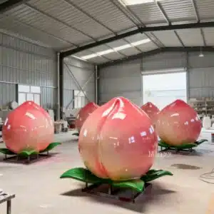 Peach sculpture