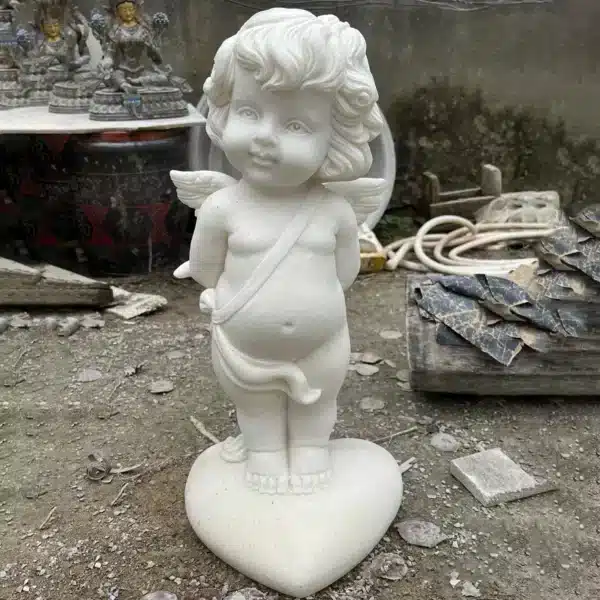 Stone Cherub Garden Ornaments (2) Stone Cherub Garden Ornaments