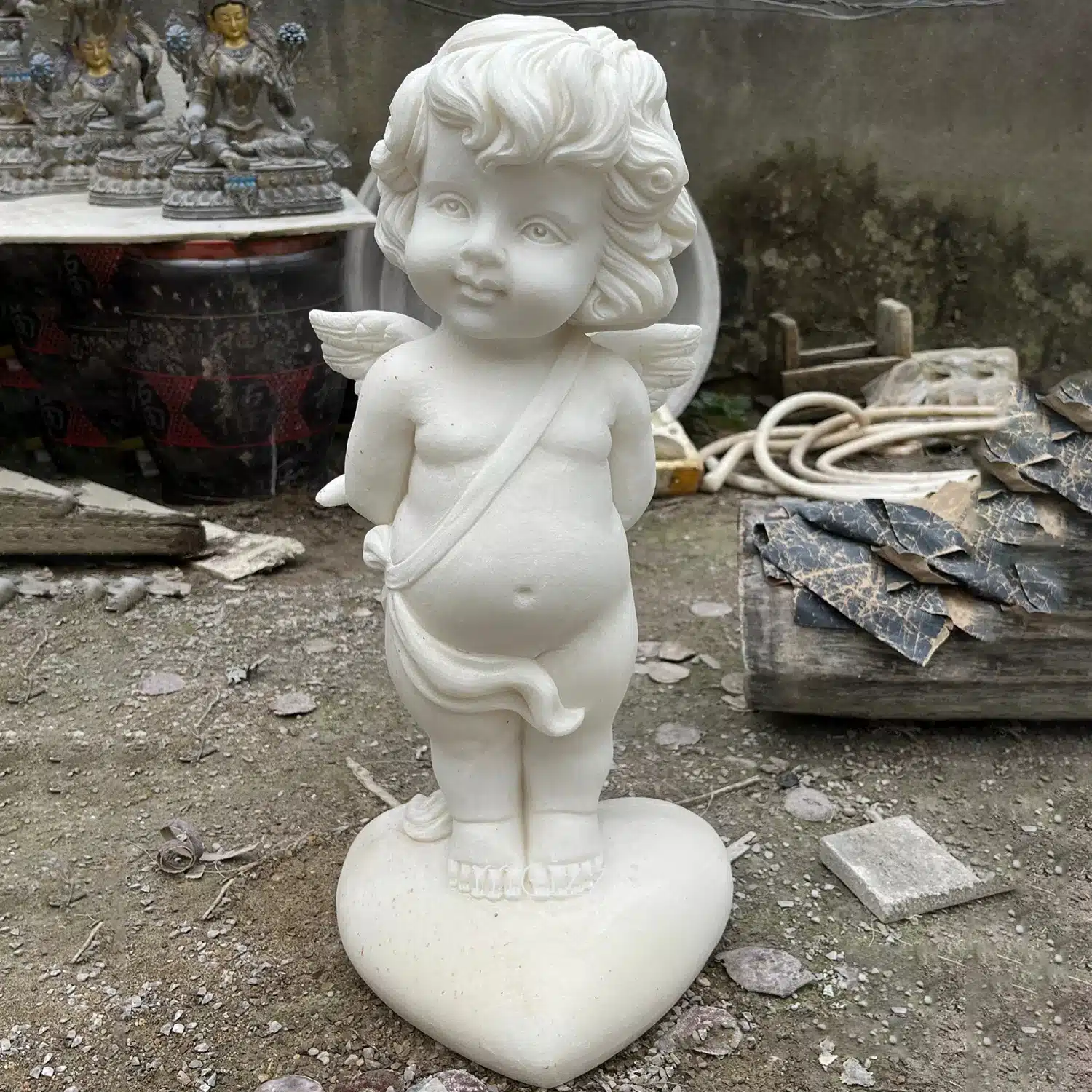 Stone Cherub Garden Ornaments (2) Stone Cherub Garden Ornaments