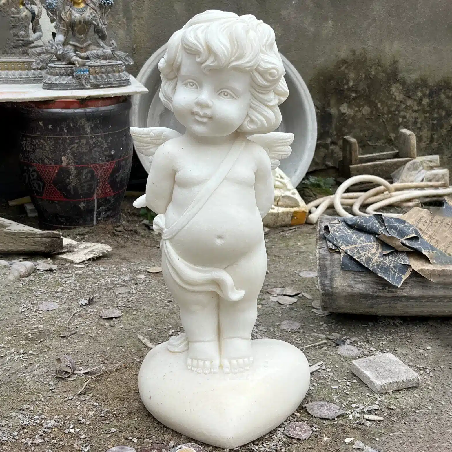 Stone Cherub Garden Ornaments (3) Stone Cherub Garden Ornaments