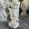 Stone Cherub Garden Ornaments | Hand Carved Marble Angel Sculpture for Garden
