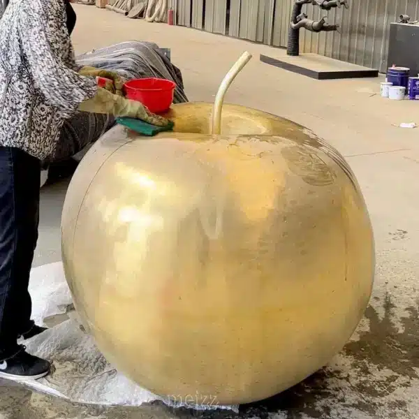 Bronze Apple Sculpture
